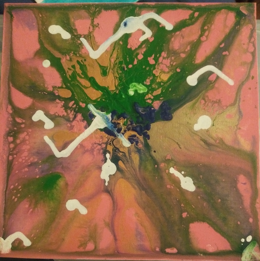 Acrylic pour on canvas board